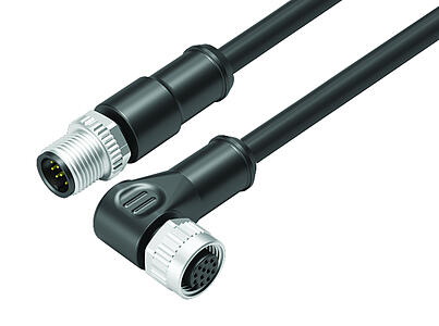 Automation Technology - Sensors and Actuators--Connecting cable male cable connector - female angled connector_VL_KSM12-77-3429_WDM12-3434-50712_black