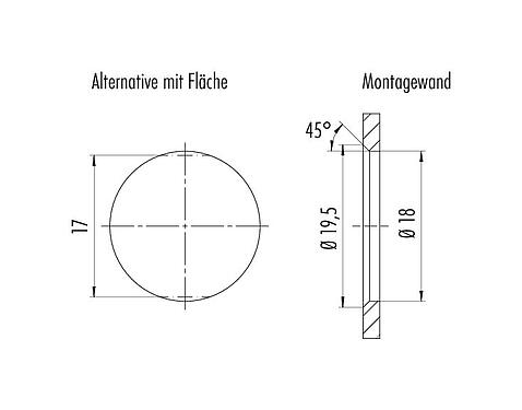 Instructions de montage / Découpe du panneau 09 1724 100 12 - Snap-In Embase femelle, Contacts: 12, non blindé, souder, IP54