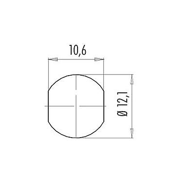 Muestra de montaje 99 9107 50 03 - Snap-In Enchufe de brida, Número de contactos: 3, sin blindaje, soldadura, IP67, UL, VDE