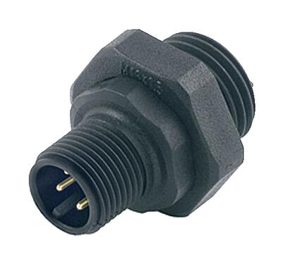 Illustration 09 0439 397 04 - M12 Male panel mount connector, Contacts: 4, unshielded, solder, IP67, M20x1.5