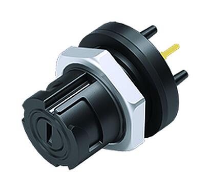 Ilustración Bayoneta Toma de brida, Número de contactos: 5, sin blindaje, THT, IP54 desenchufado, M13x1,0, Montaje en pared