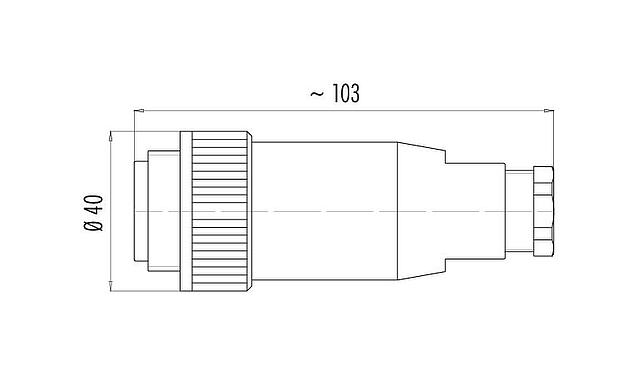 Dibujo a escala RD30 Conector de cable macho, Número de contactos: 24, 14,0-18,0 mm, sin blindaje, soldadura, IP65