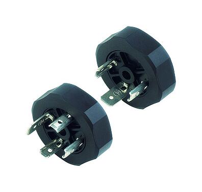 Illustration 43 1707 005 04 - Male power connector, Contacts: 3+PE, unshielded, solder, IP40 without seal, VDE, ESTI+