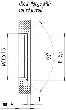 Instructions de montage / Découpe du panneau M12 Connecteur femelle, Contacts: 8, 5,5-9,0 mm, blindable, IDC, IP67