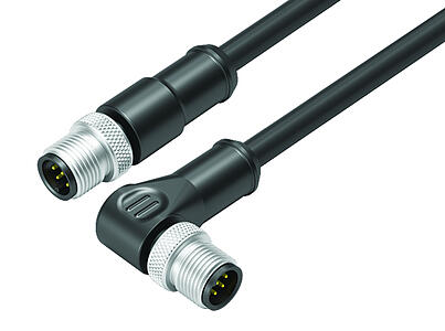 Tecnología de automatización - sensores y actuadores--Cable de conexión conector de cable macho - conector macho en ángulo_VL_KSM12-77-3529_WSM12-77-3527-64708_schirm_black