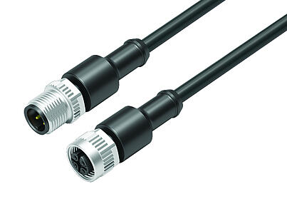 Automation Technology - Sensors and Actuators--Connecting cable male cable connector - female cable connector_VL_KSM12-77-3429_KDM12-3430-30004_black