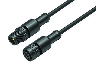 Tecnología de automatización - sensores y actuadores--Cable de conexión conector de cable macho - conector de cable hembra_VL_KSM12-77-3419_KDM12-3420-50005_plastic_lock_ring_black