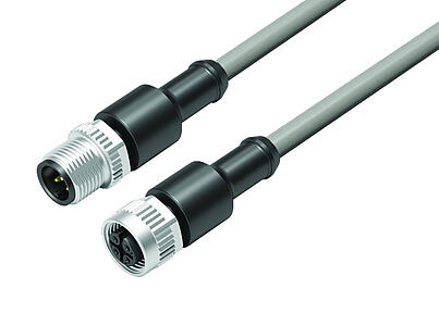 Automation Technology - Sensors and Actuators--Connecting cable male cable connector - female cable connector_VL_KSM12-77-3429_KDM12-3430-20005_grey