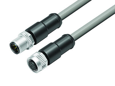 Automation Technology - Sensors and Actuators--Connecting cable male cable connector - female cable connector_VL_KSM12-77-3429_KDM12-3430-20708_grey