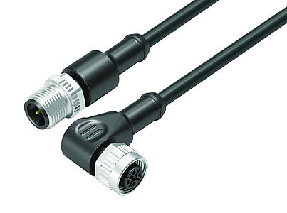 Automation Technology - Sensors and Actuators--Connecting cable male cable connector - female angled connector_VL_KSM12-77-3429_WDM12-3434-30003_black