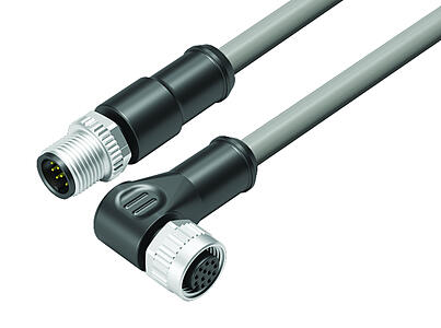 Automation Technology - Sensors and Actuators--Connecting cable male cable connector - female angled connector_VL_KSM12-77-3429_WDM12-3434-20712_grey