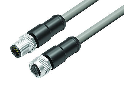 Automation Technology - Sensors and Actuators--Connecting cable male cable connector - female cable connector_VL_KSM12-77-3429_KDM12-3430-20712_grey
