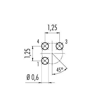 Disposición del conductor M5 Enchufe de brida, Número de contactos: 3, sin blindaje, THT, IP67, M5x0,5, Montaje en pared
