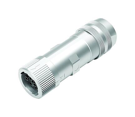 Ilustración Bayoneta Conector de cable hembra, Número de contactos: 6 (3+PE+2), 7,0-14,0 mm, blindable, tornillo extraíble, IP67 enchufado y bloqueado, UL 2237