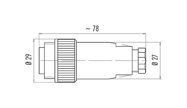 Scale drawing 99 4217 110 07 - RD24 Male cable connector, Contacts: 6+PE, 8.0-10.0 mm, unshielded, screw clamp, IP67, UL, ESTI+, VDE, PG 11